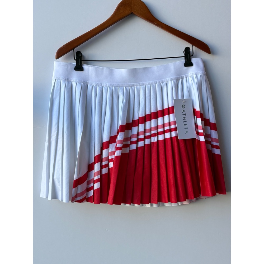 NWT Athleta Match Point Pleated Colorblock Skort Stretch Tennis Skirt